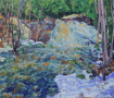 Duchesnay Falls, oil on wood, 10" x 12", $295