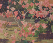 Magnolia Pattern, oil on wood, 8" x 9.5", $180