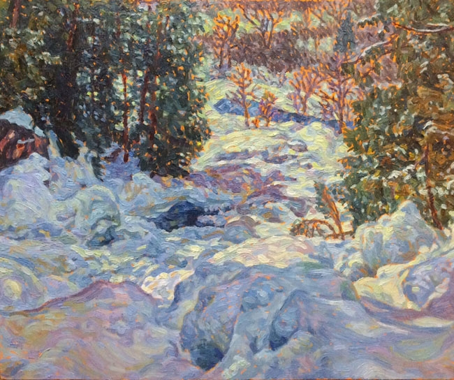 Oxtongue Falls, Early Spring, 10" x 12" sold