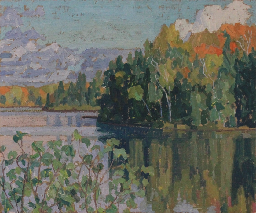 Lake Near Restoule 3, oil on wood, 10" x 12",  sold