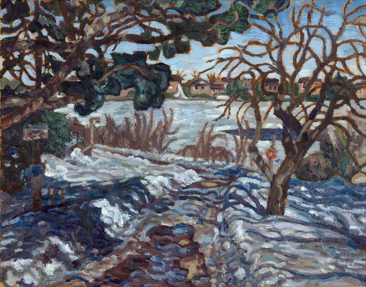 Winter Lake Path, 2014, 11" x 14"